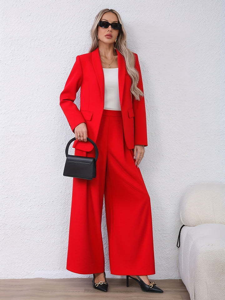 Claudia │ Women's Oversized Blazer And Wide Leg Trousers Two-Piece Set