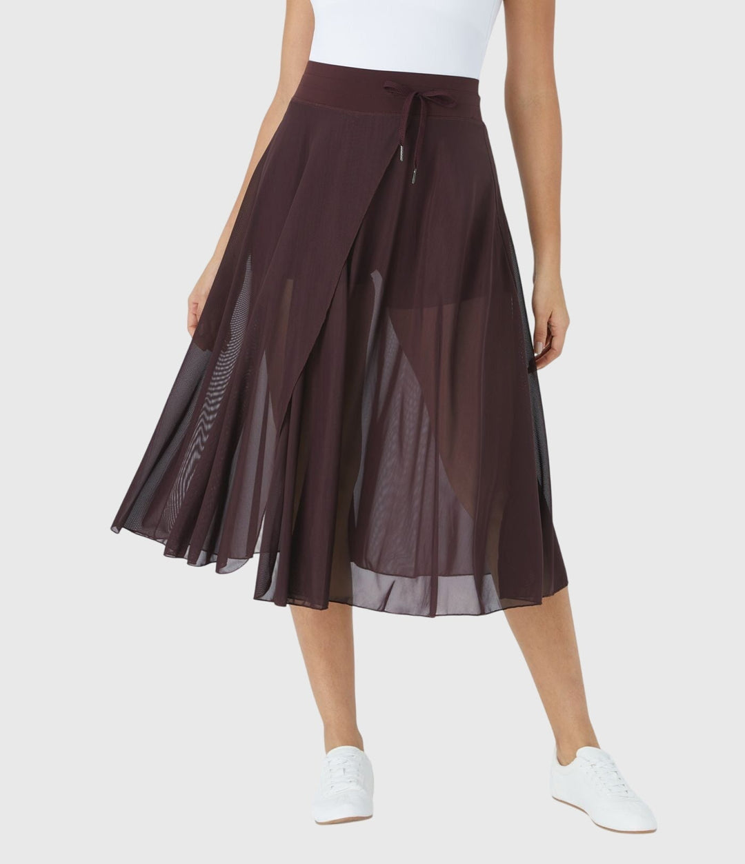 Arabella │ Women's High Waist Two-Layer Midi Skirt