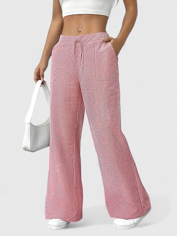 Agatha │ Women's Wide Leg Drawstring Waist Trousers