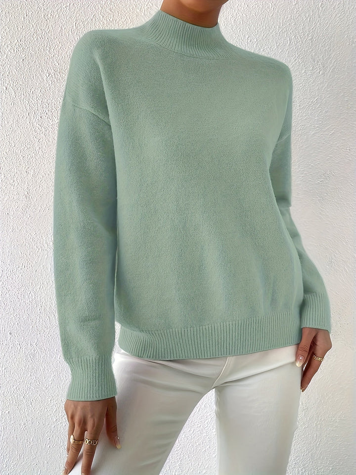 Augusta │ Women's Ribbed Funnel Neck Long Sleeve Knitted Jumper