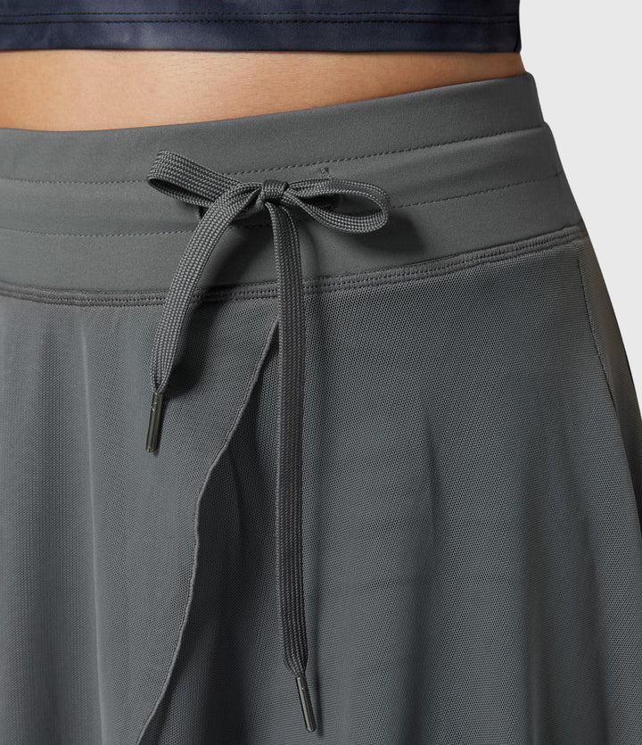 Arabella │ Women's High Waist Two-Layer Midi Skirt