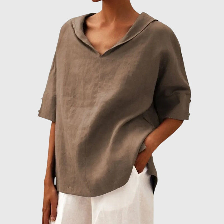 Edna │ Women's Oversized Button-Up Shirt With Spread Collar