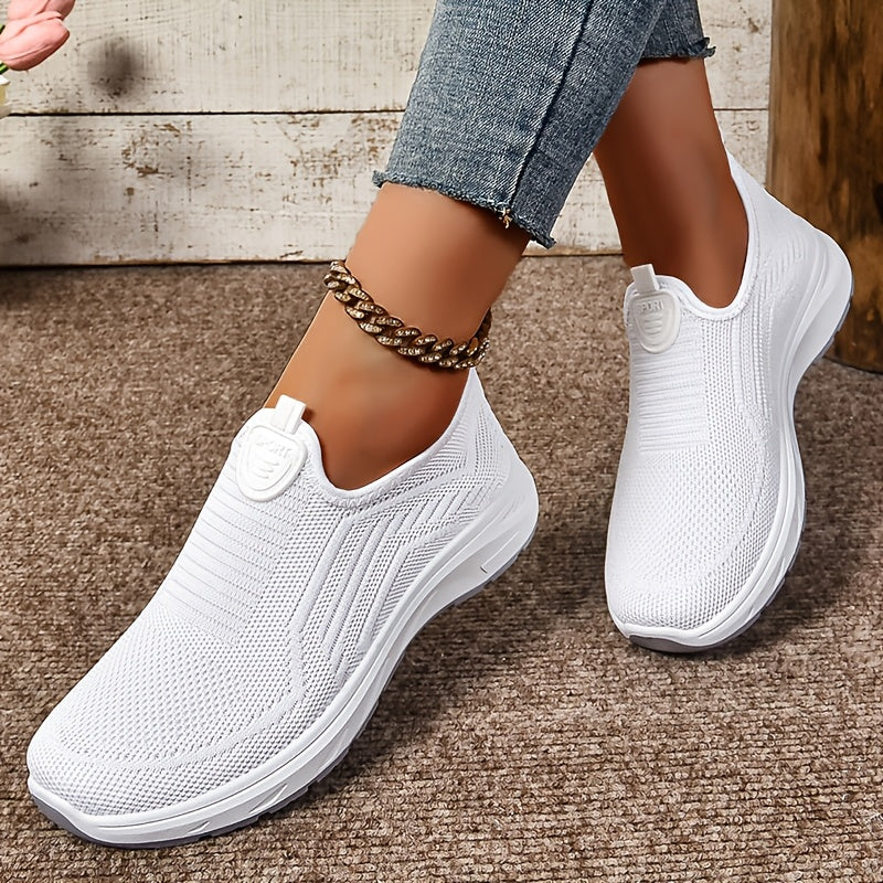 Hanne | Dame Slip-On Sneakers Med Strikkenet Overdel Og Lav Profil