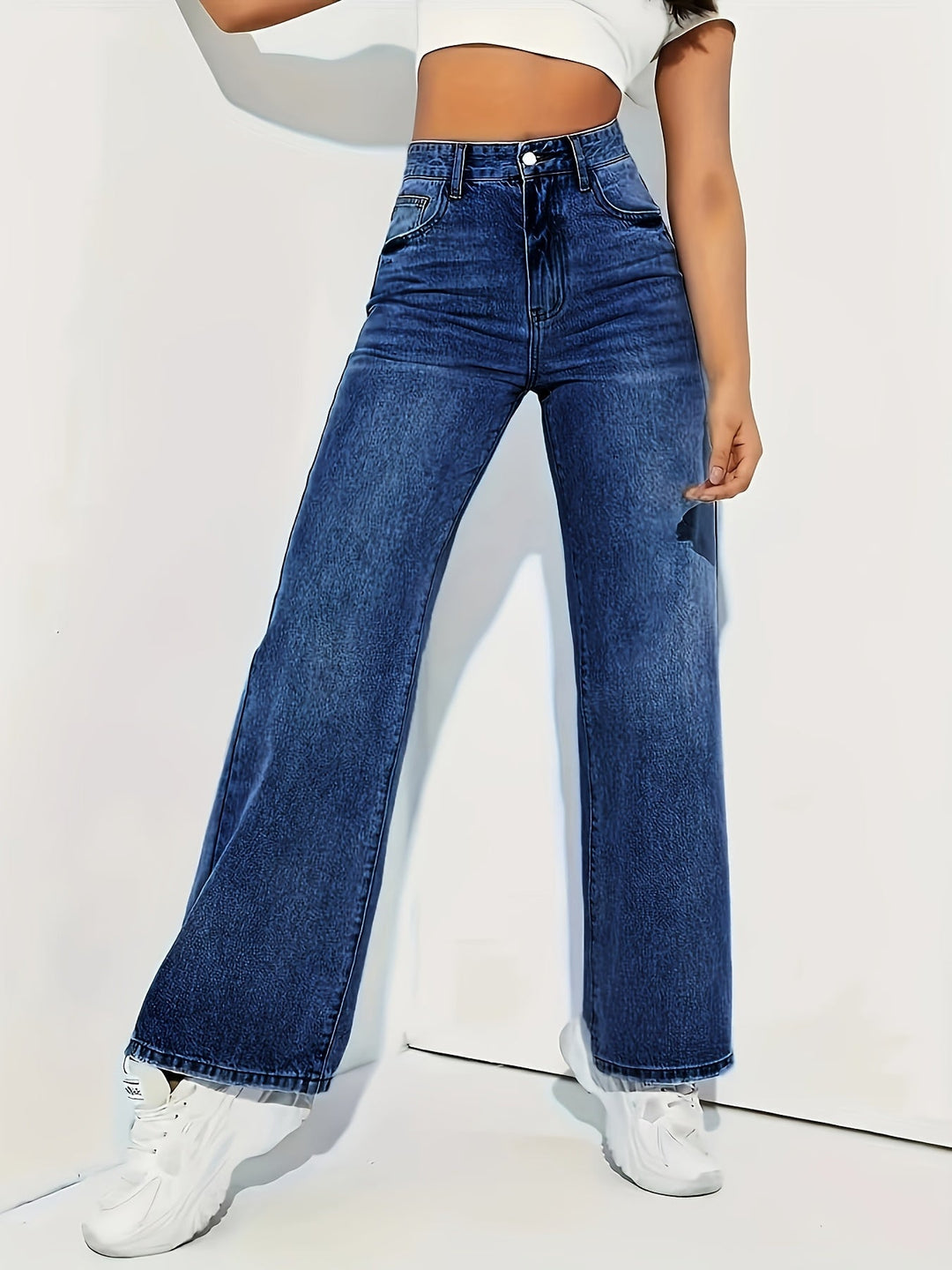 Constance │ Women's High Waisted Straight Leg Denim Jeans