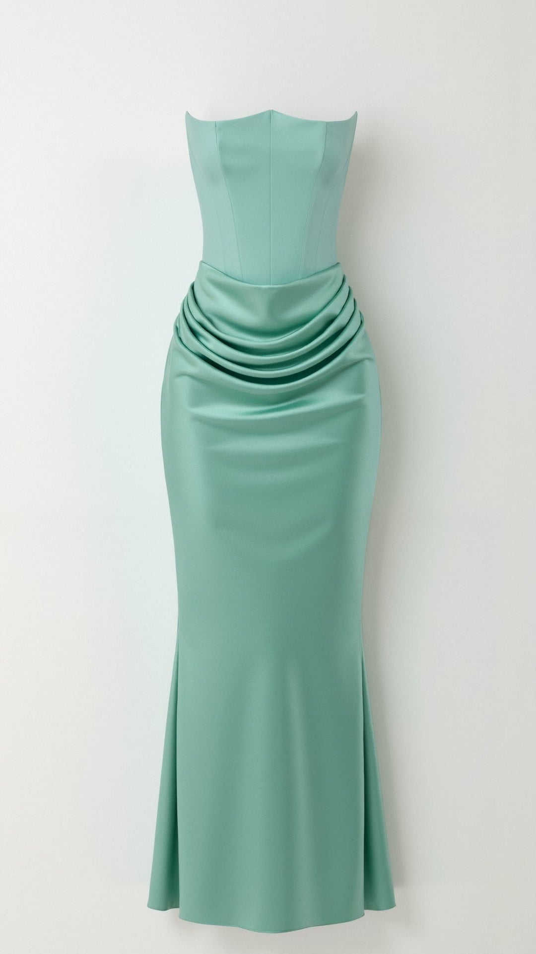 Isabella | Women's Strapless Ruched Corset Bodice Maxi Dress