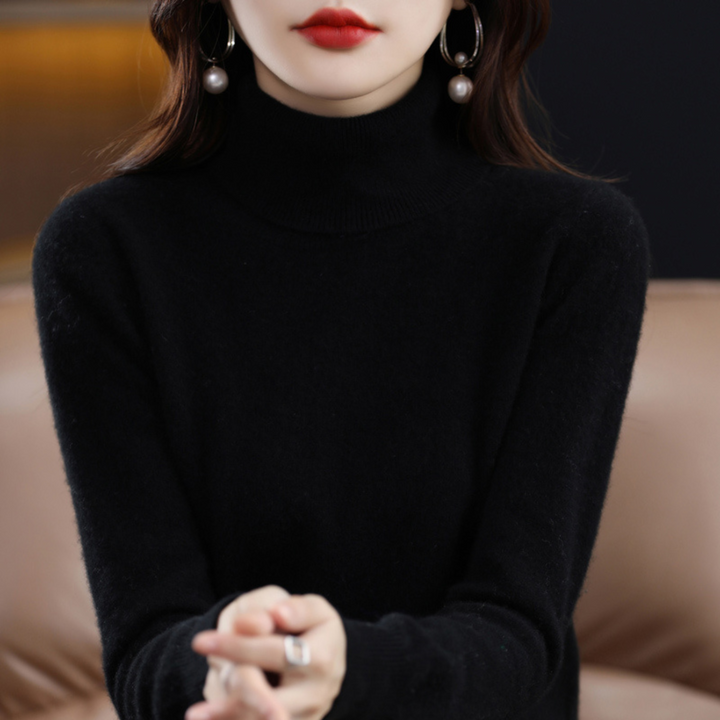 Julia │ Women's Turtleneck Ribbed Knit Jumper