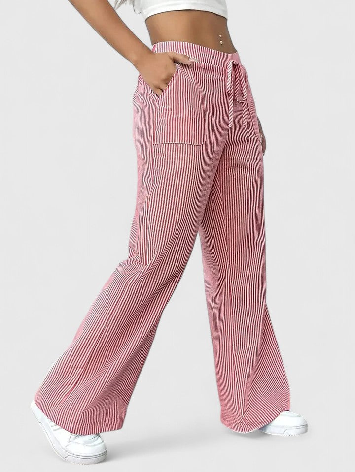 Agatha │ Women's Wide Leg Drawstring Waist Trousers