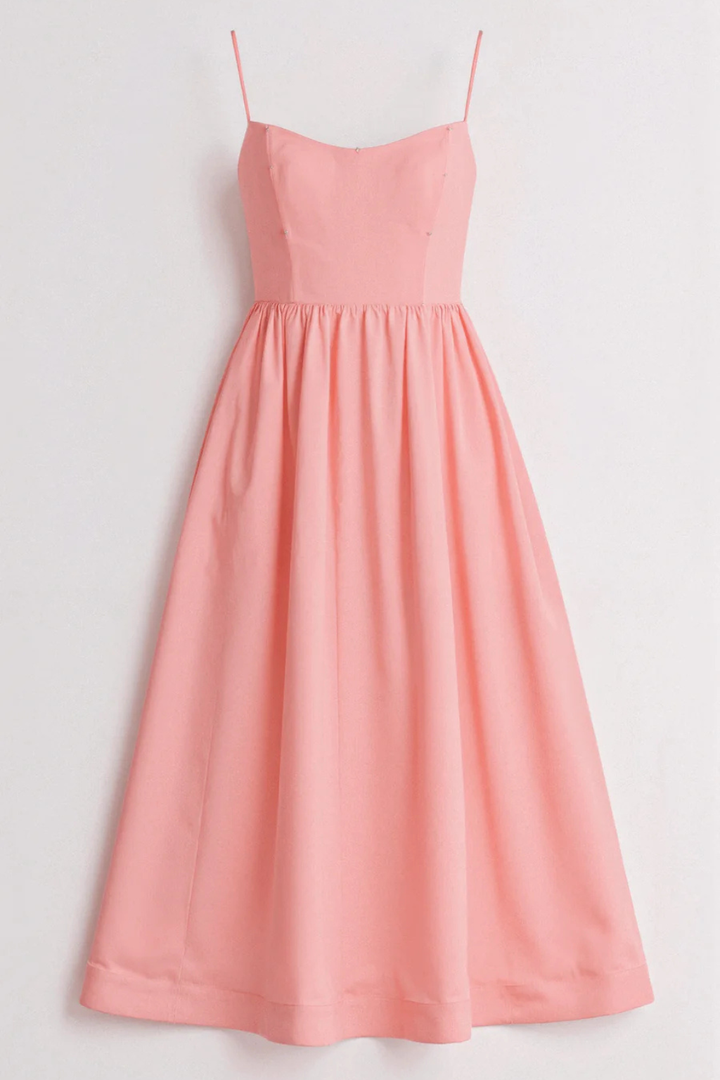 Rosalind │ Women's A-Line Midi Wedding Guest Dress With Structured Bodice