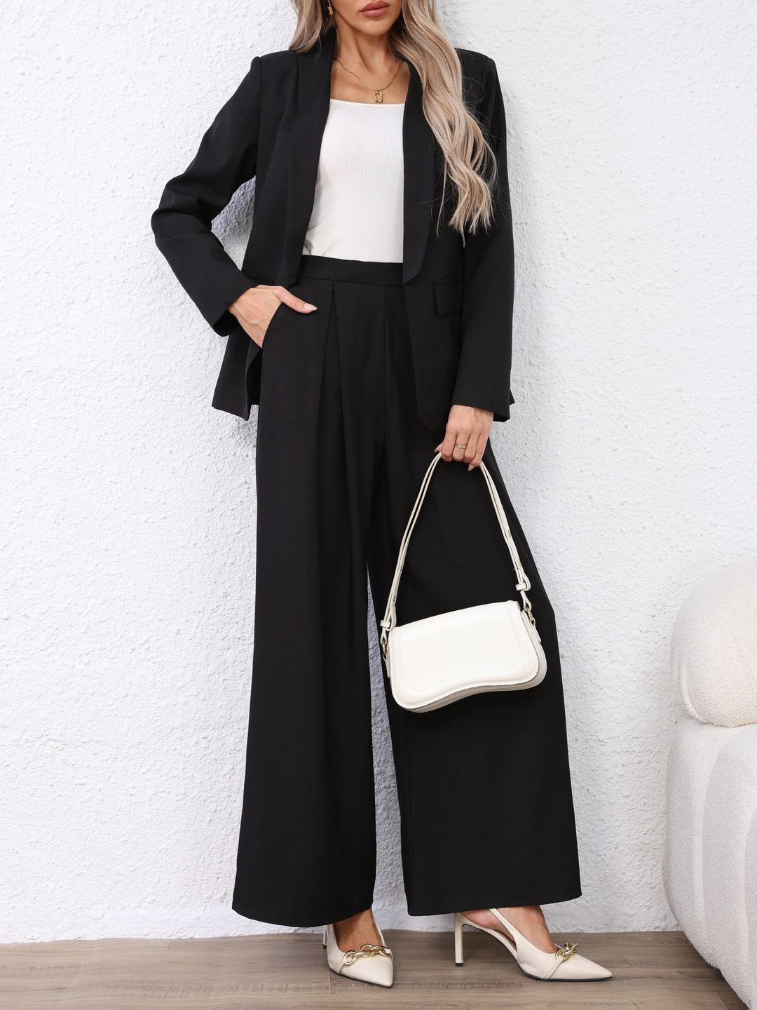 Claudia │ Women's Oversized Blazer And Wide Leg Trousers Two-Piece Set