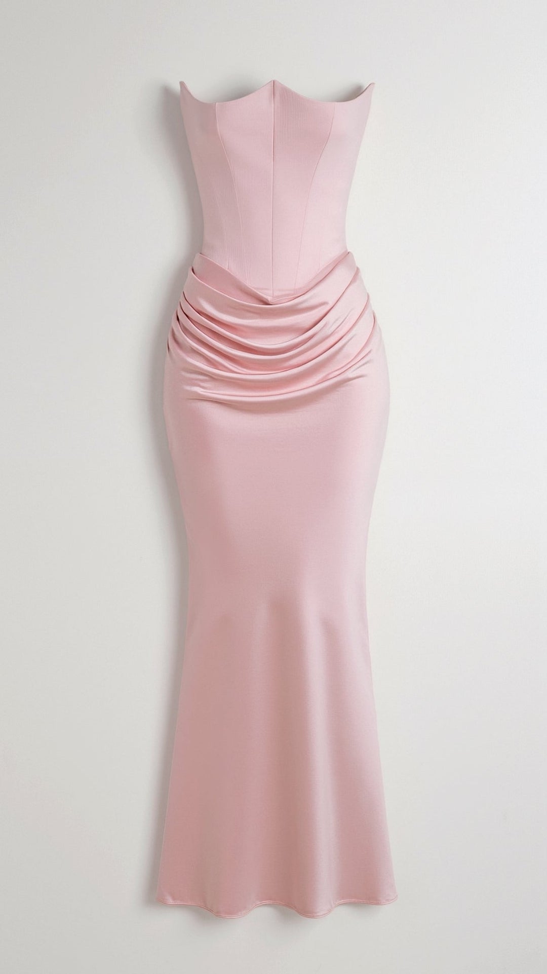 Isabella | Women's Strapless Ruched Corset Bodice Maxi Dress