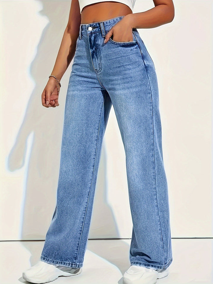 Constance │ Women's High Waisted Straight Leg Denim Jeans