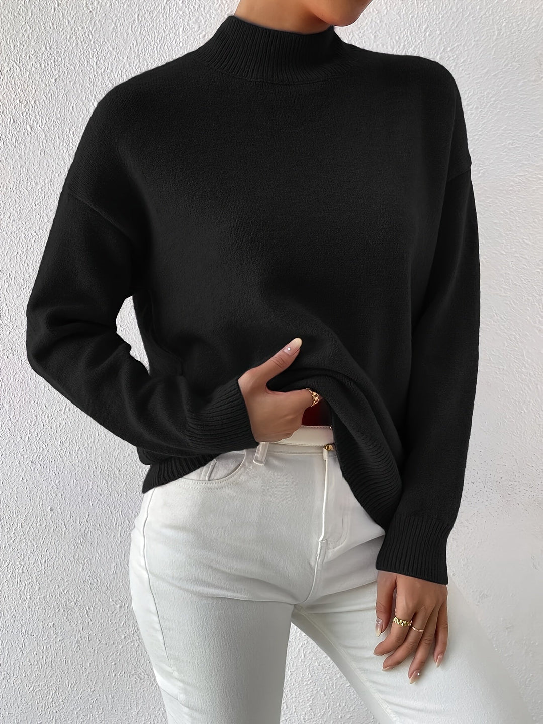 Augusta │ Women's Ribbed Funnel Neck Long Sleeve Knitted Jumper