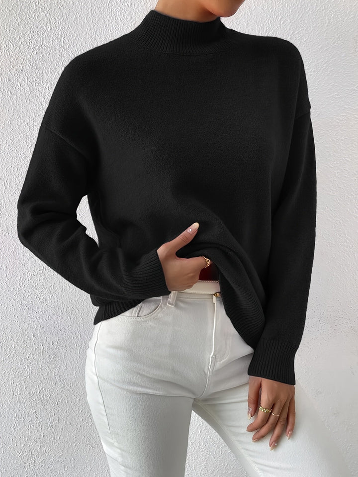 Augusta │ Women's Ribbed Funnel Neck Long Sleeve Knitted Jumper