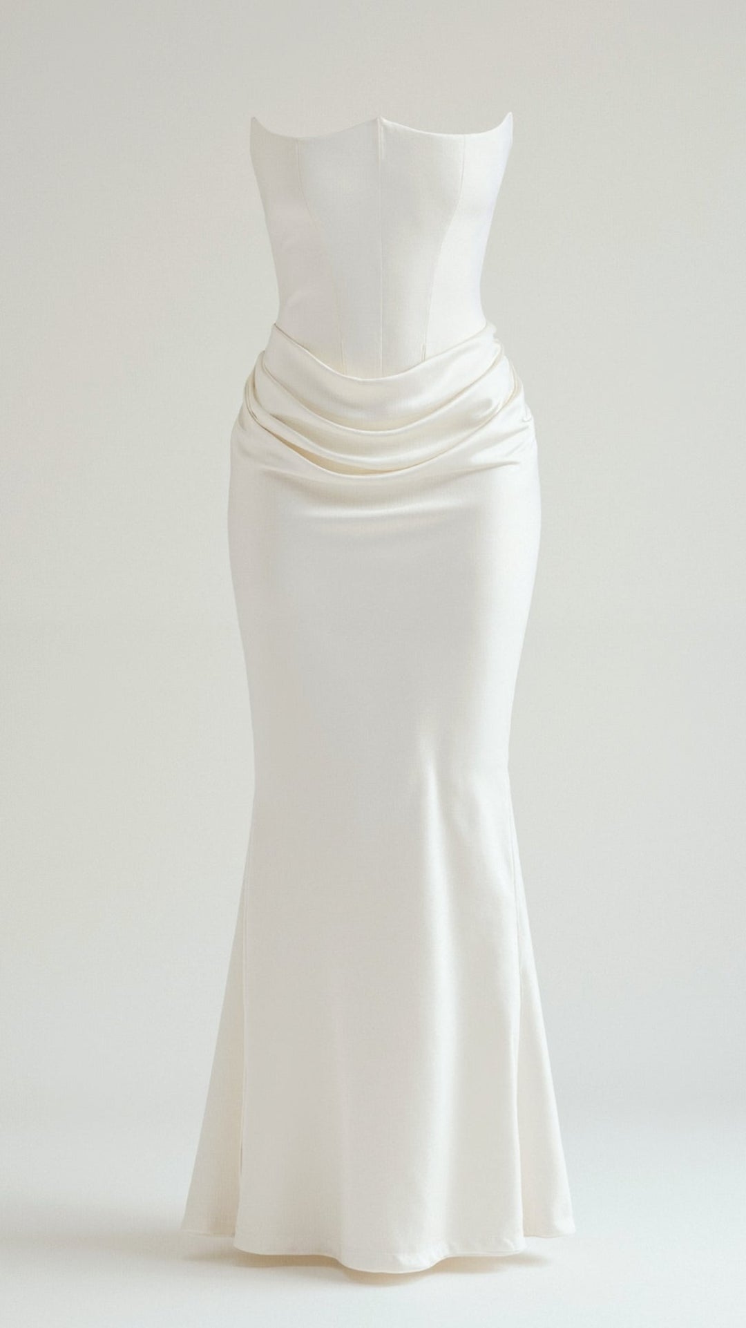 Isabella | Women's Strapless Ruched Corset Bodice Maxi Dress