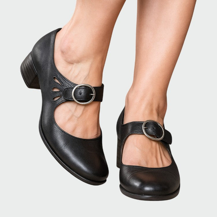 Edith │ Women's Buckle Strap Mary Jane Shoes