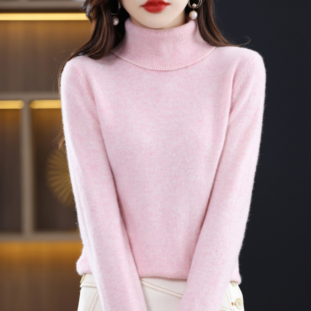 Julia │ Women's Turtleneck Ribbed Knit Jumper