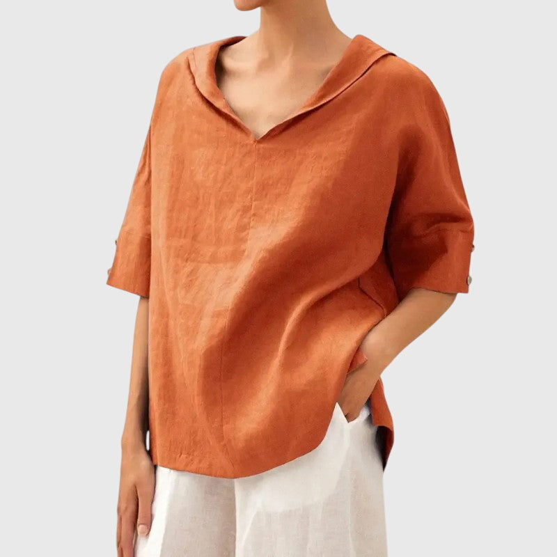 Edna │ Women's Oversized Button-Up Shirt With Spread Collar