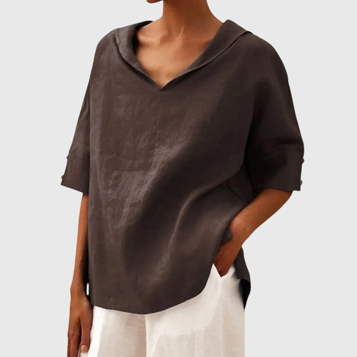 Edna │ Women's Oversized Button-Up Shirt With Spread Collar
