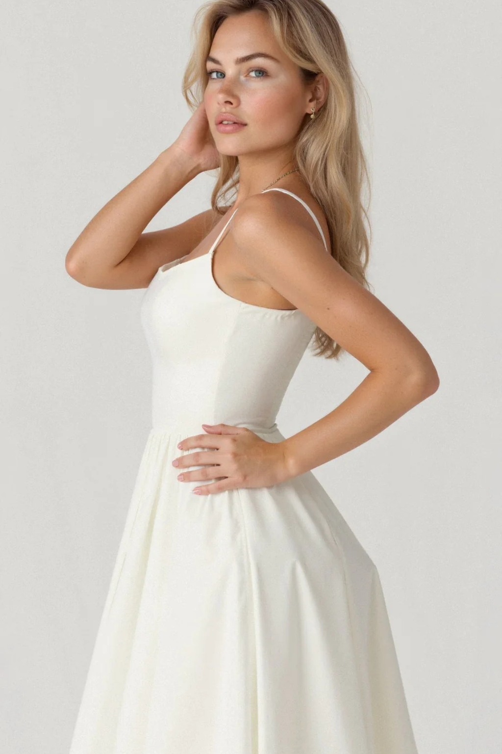 Rosalind │ Women's A-Line Midi Wedding Guest Dress With Structured Bodice