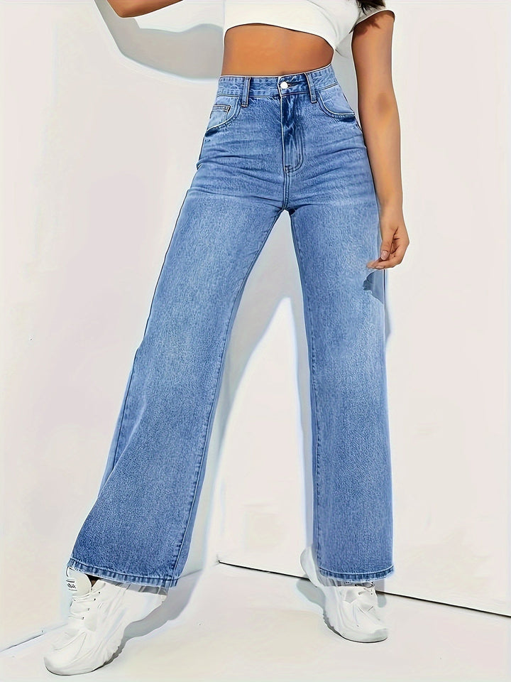 Constance │ Women's High Waisted Straight Leg Denim Jeans
