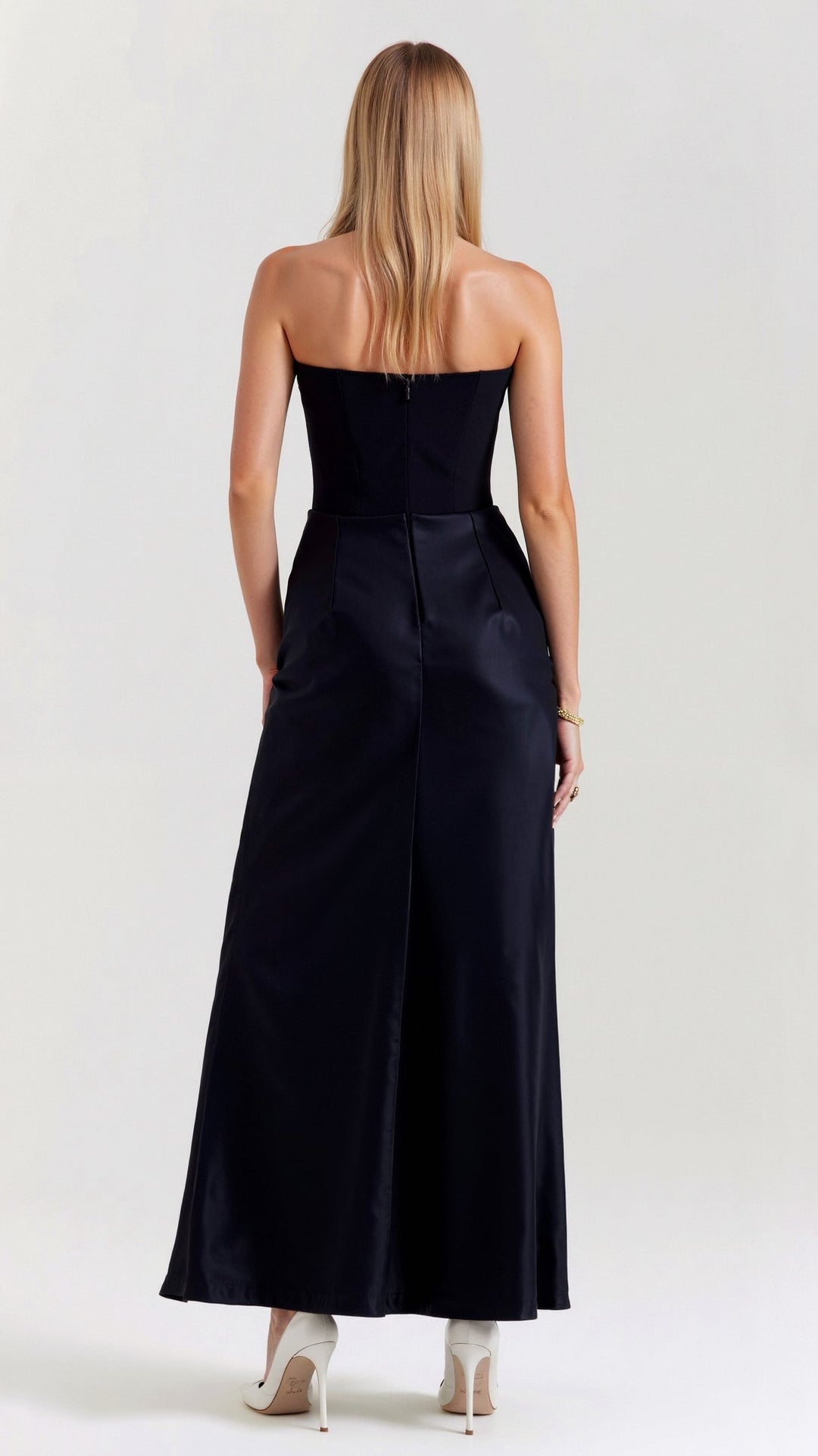Isabella | Women's Strapless Ruched Corset Bodice Maxi Dress