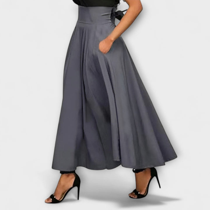 Lesley │ Women's High Waist A-Line Maxi Skirt