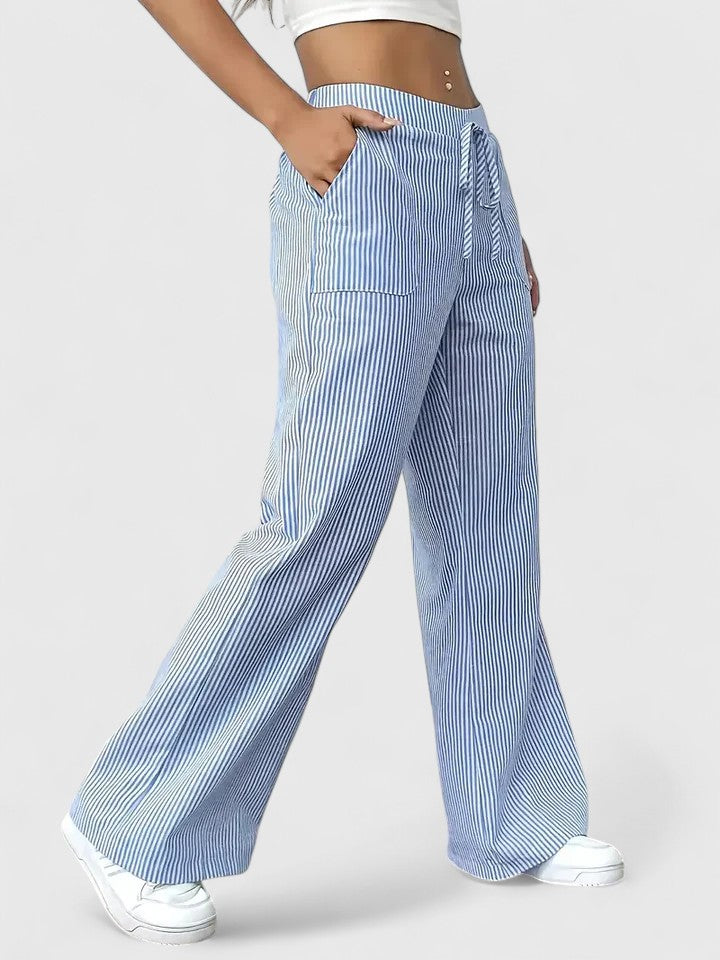 Agatha │ Women's Wide Leg Drawstring Waist Trousers