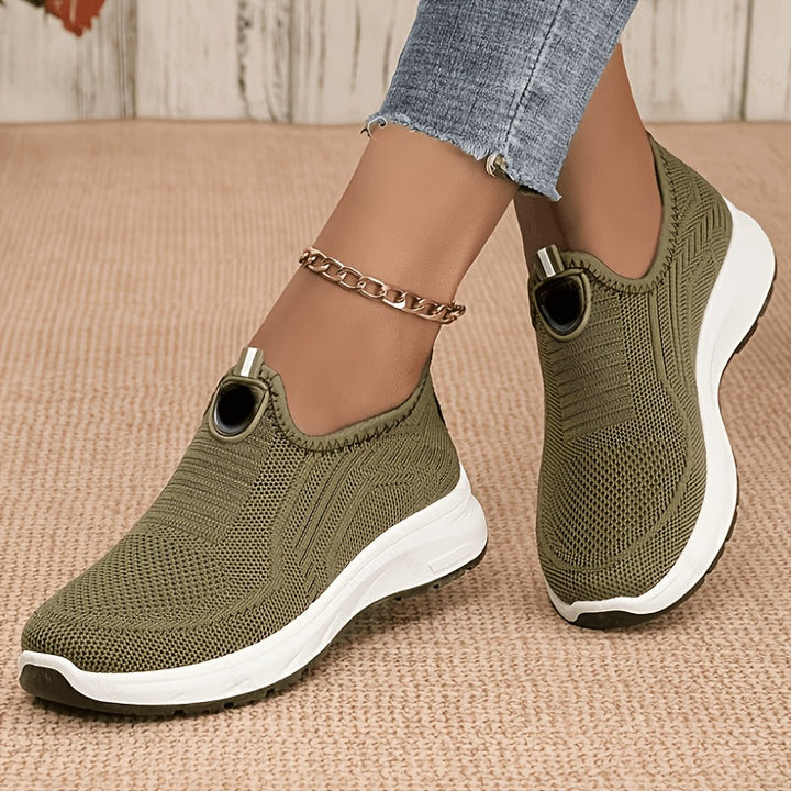 Hanne | Dame Slip-On Sneakers Med Strikkenet Overdel Og Lav Profil