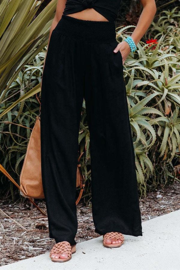 Zoe │ Women's High Waist Wide Leg Cotton Palazzo Trousers