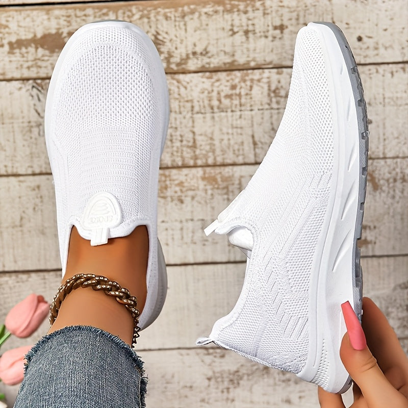 Hanne | Dame Slip-On Sneakers Med Strikkenet Overdel Og Lav Profil