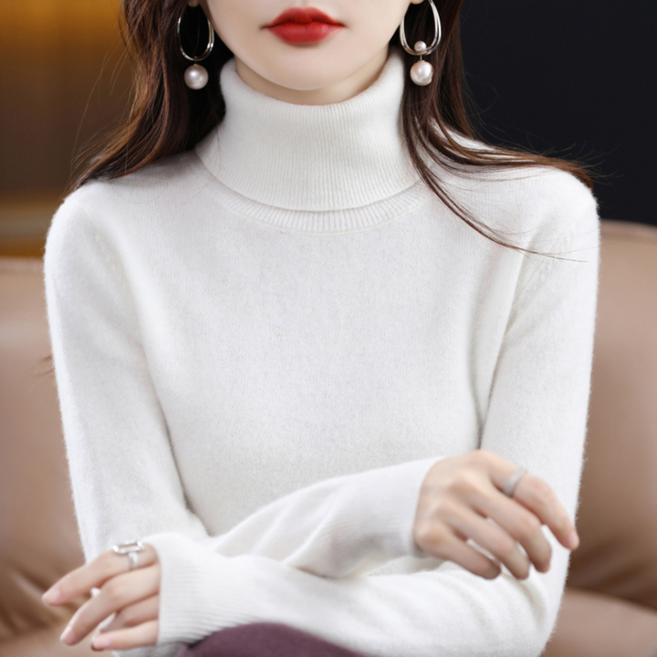 Julia │ Women's Turtleneck Ribbed Knit Jumper
