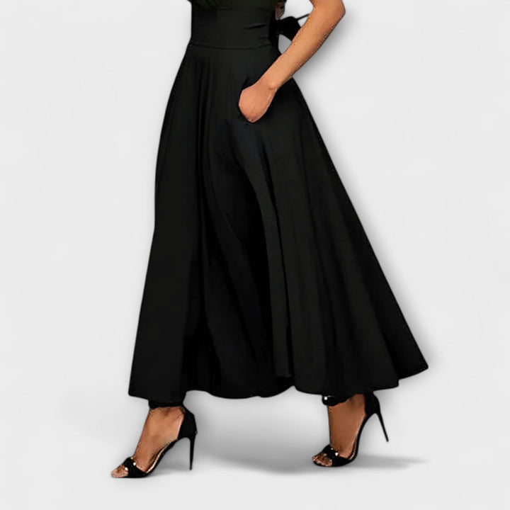 Lesley │ Women's High Waist A-Line Maxi Skirt