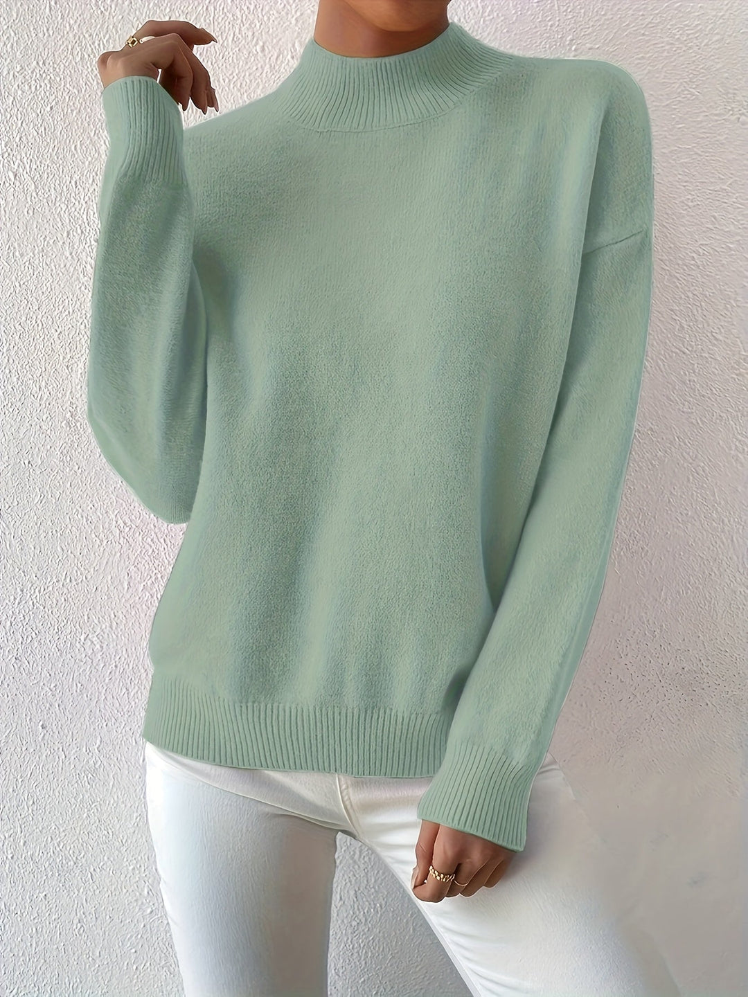Augusta │ Women's Ribbed Funnel Neck Long Sleeve Knitted Jumper