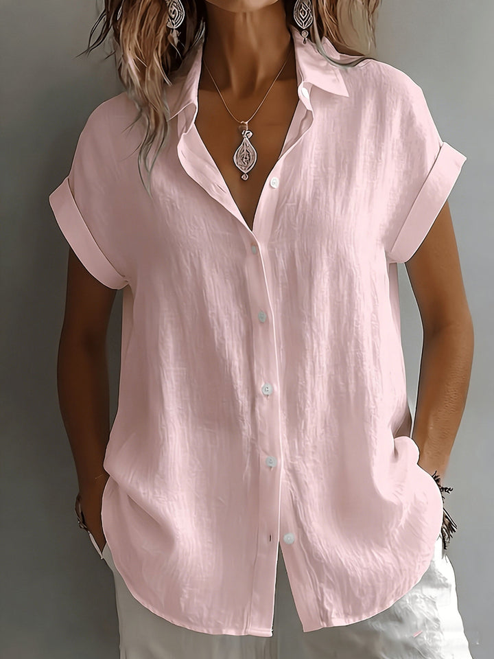 Willow | Women's Relaxed Fit Spread Collar Button-Up Short Sleeve Shirt
