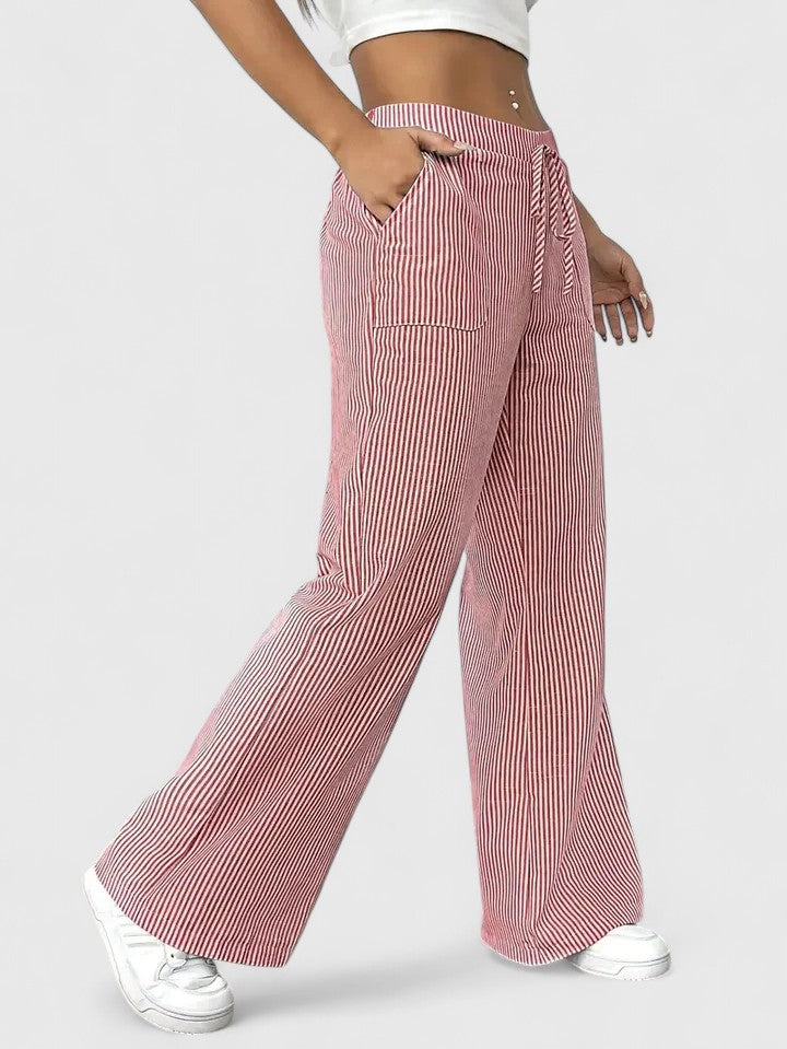 Agatha │ Women's Wide Leg Drawstring Waist Trousers