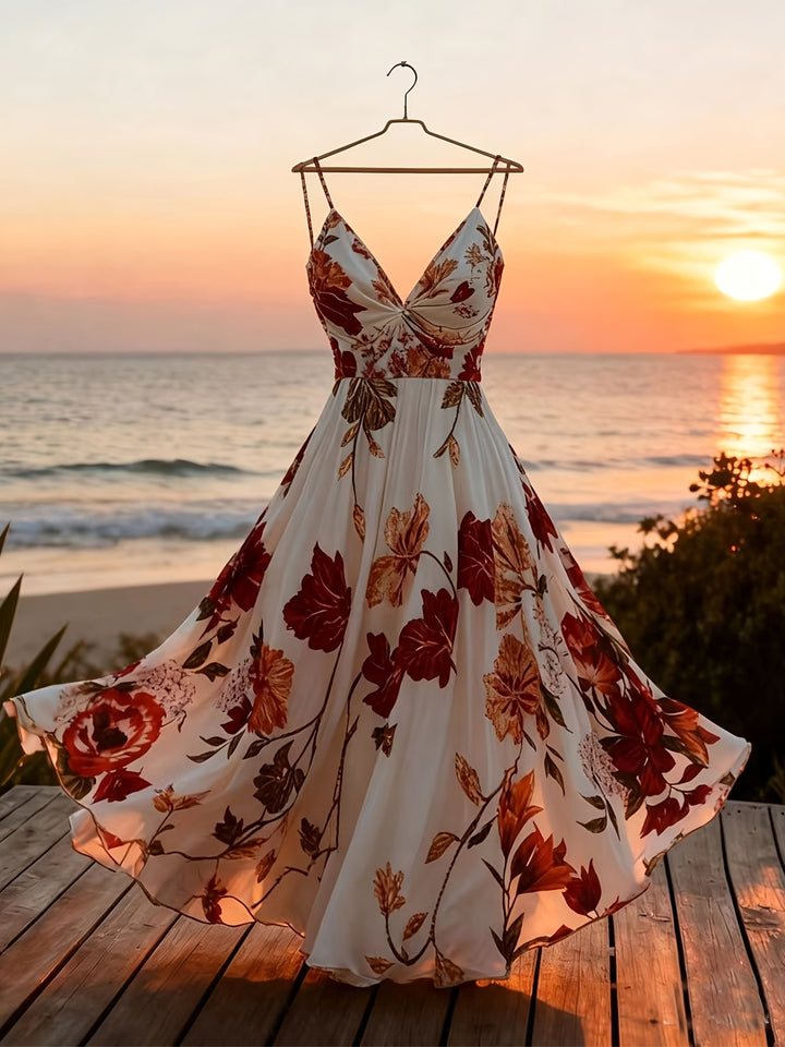 Josephine │ Women's Floral Print Sleeveless Maxi Dress