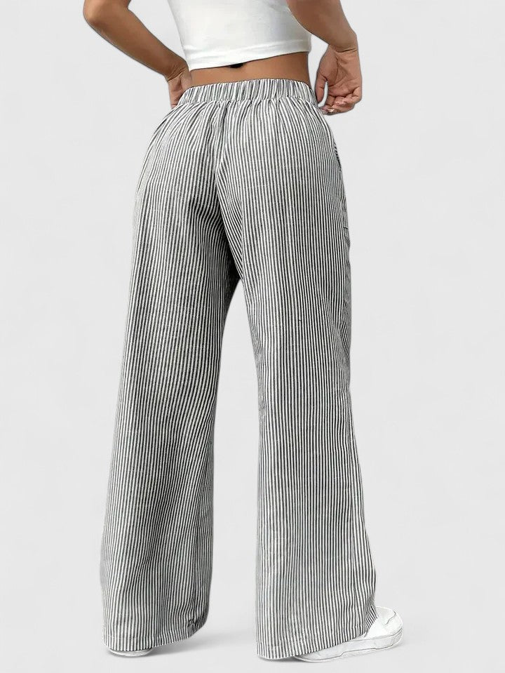 Agatha │ Women's Wide Leg Drawstring Waist Trousers
