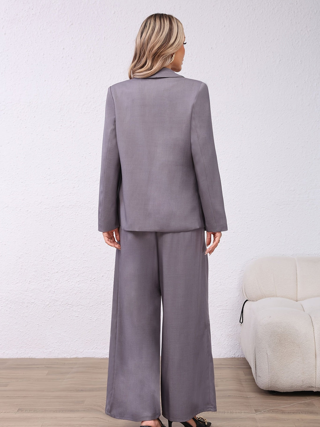 Claudia │ Women's Oversized Blazer And Wide Leg Trousers Two-Piece Set