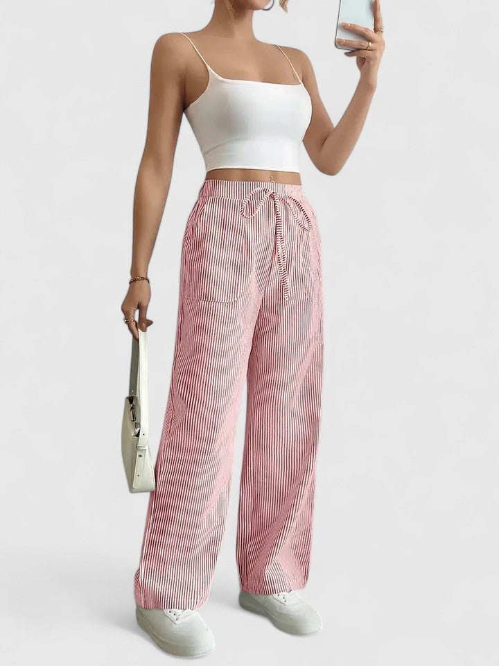 Agatha │ Women's Wide Leg Drawstring Waist Trousers