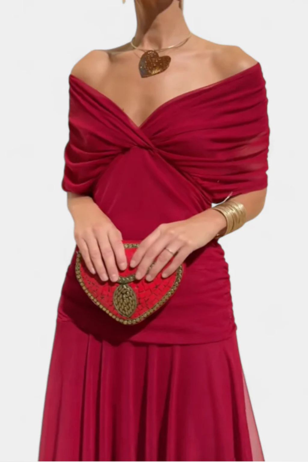 Genevieve │ Women's Off-Shoulder Pleated Maxi Summer Dress