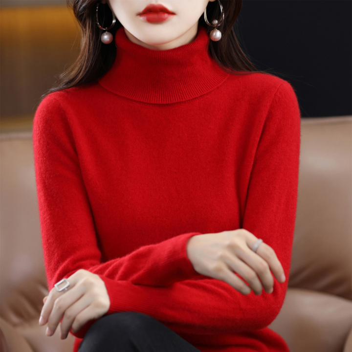 Julia │ Women's Turtleneck Ribbed Knit Jumper
