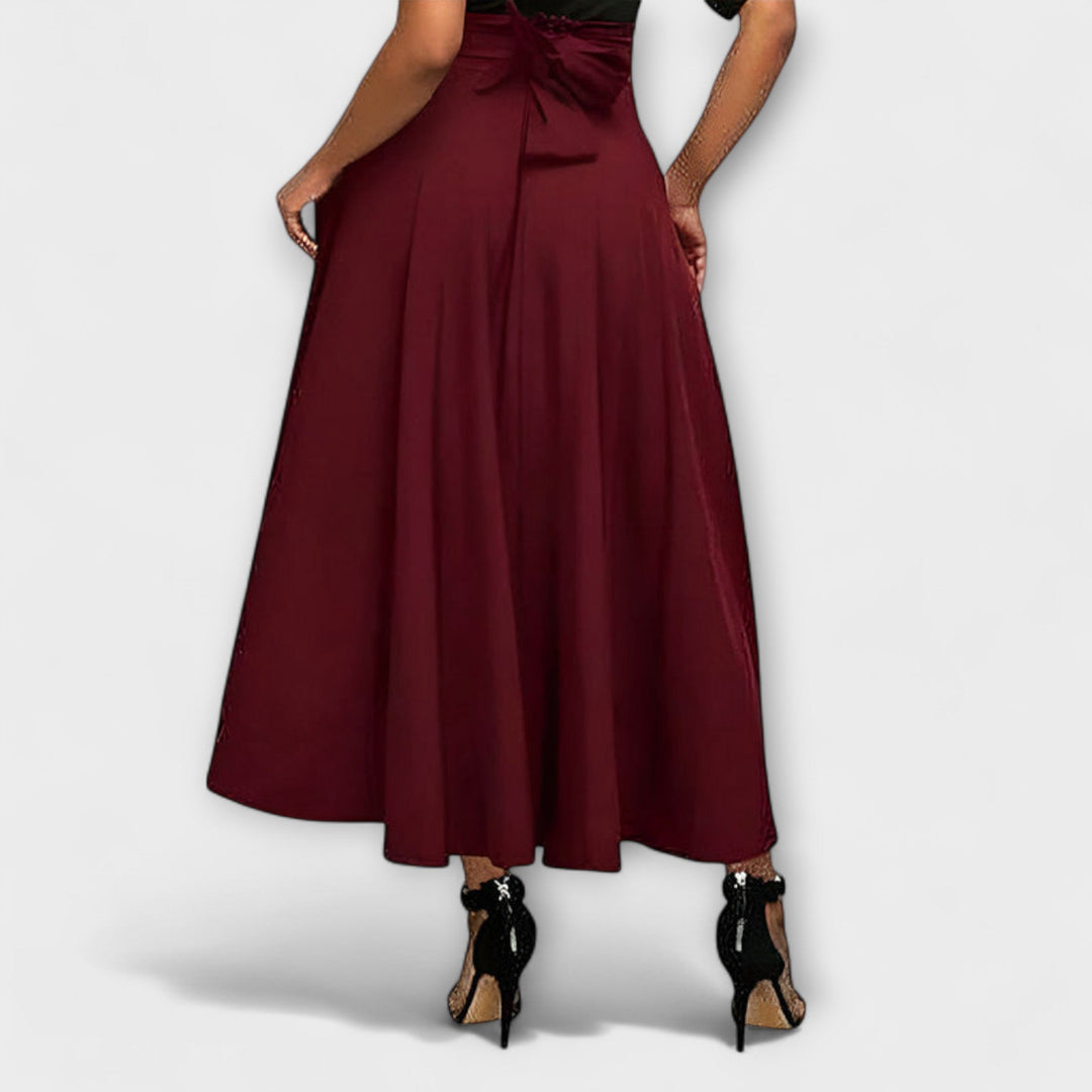 Lesley │ Women's High Waist A-Line Maxi Skirt