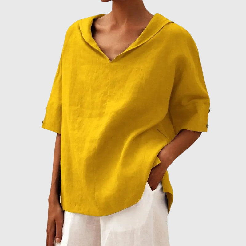 Edna │ Women's Oversized Button-Up Shirt With Spread Collar
