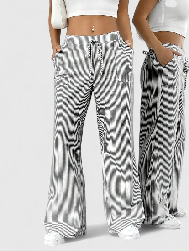 Agatha │ Women's Wide Leg Drawstring Waist Trousers