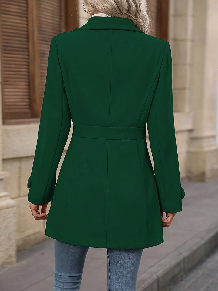 Martha │ Women's Tailored Mid-Length Coat With Notched Lapels And Button Front