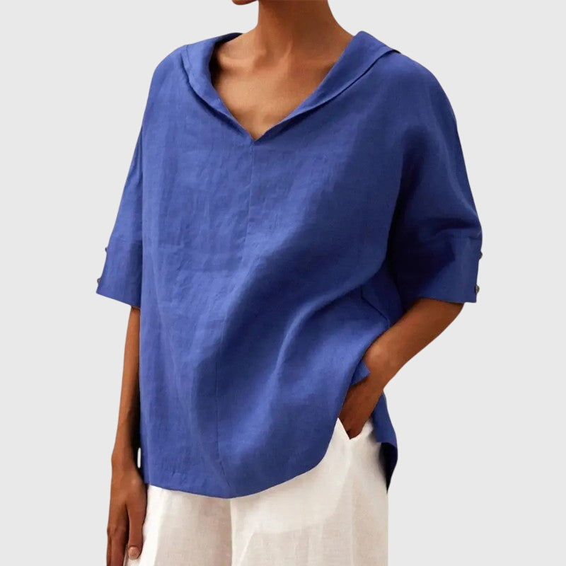 Edna │ Women's Oversized Button-Up Shirt With Spread Collar