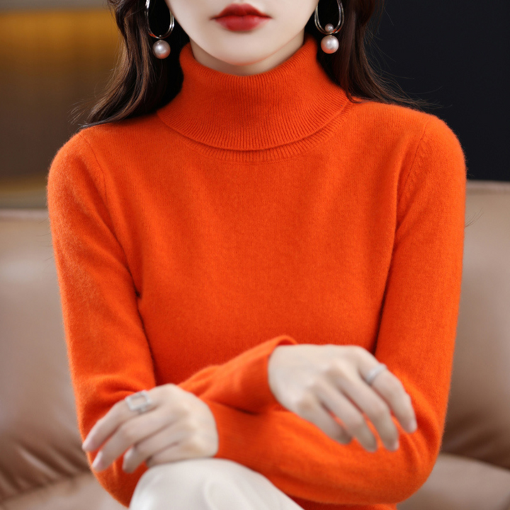 Julia │ Women's Turtleneck Ribbed Knit Jumper