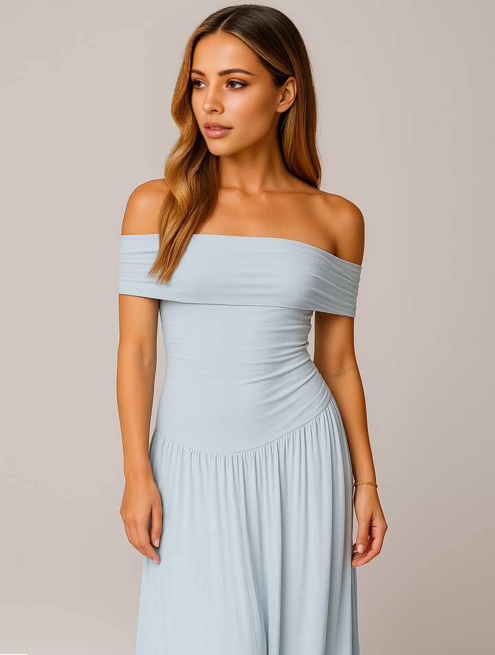 Thessaly │ Women's Pleated Maxi Wedding Guest Dress