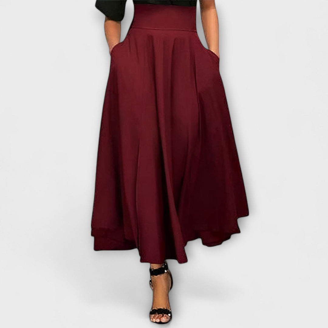 Lesley │ Women's High Waist A-Line Maxi Skirt