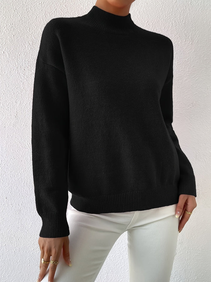 Augusta │ Women's Ribbed Funnel Neck Long Sleeve Knitted Jumper